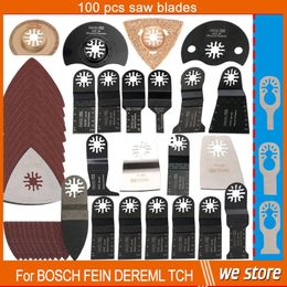 100 pcs/kit oscillating multi tool saw blades accessories for renovator power tool as Fein multimaster,Dremel,metal wood cutting