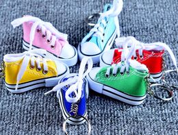 7.5*3.5*4cm Mini 3D sneaker keychain canvas shoes key ring Tennis Shoe Chucks Keychain Favors