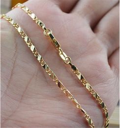 Men Women 18K Yellow Gold plated Chain Necklace Link Chain Charm Women Fashion Jewerly