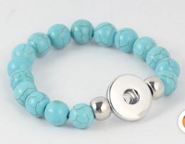 2017 hot sales 20cm NOOSA chunks snap button Jewellery turquoise Noosa Bracelet Snap buttons 10pcs/lot Drop shipping