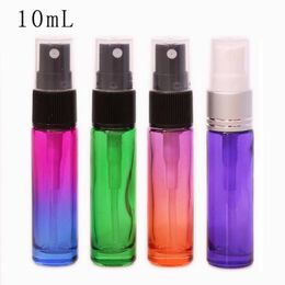 10ml Gradient Colours Refillable Sprayer Bottles Mini Glass Atomizer Empty Perfume Bottle fast shipping F20172413