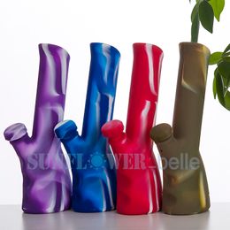 9.4 Inch Fork Style Silicon Pipes Smoke Silicone Water Pipe Hookah BongSmoking Shisha Hookah--474