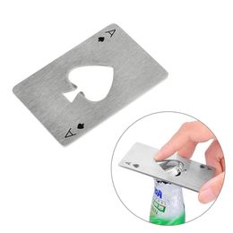 Poker Bottle Opener Card Stainless Steel Thick Never Out of Shape Cool Styles Design Bar Tools Soda Beer Bootle Cap Opener Wedding Party