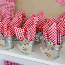 FREE SHIPPING 24PCS Metal Mini Bucket Cute Tin Pails Mini Tin Pails Birthday Party Favours Ideas Baby Shower Supplies