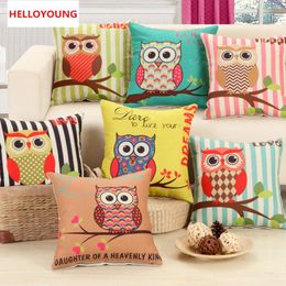 Hot sales Luxury Cushion Cover Pillow Case Amercian Owls Cushions Polyester Cotton Home Decor Sofa Car Seat Decorative Throw Pillows