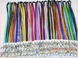 100pcs+10 Mixed Colours Bling Lanyard Crystal Rhinestone In Neck With Claw Clasp ID Badge Holder For Mobile phone