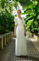 2017 Boho Wedding Dresses V-Neck Lace Bridal Dresses Bohomian Chiffon Wedding Gowns Vintage Bridal Gowns