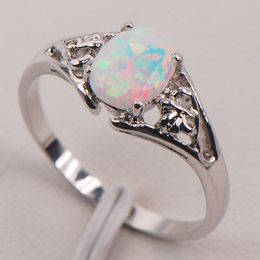 White Fire Opal 925 Sterling Silver Fashion Jewelry Ring Size 6 7 8 9 10 11