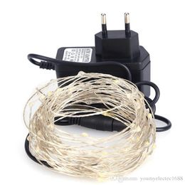 50 sets 10M 100LED Outdoor Christmas Fairy Lights Cold Warm White Copper Wire LED Starry Lights DC 12V Fairy LED String Light Decoration