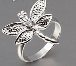 Dragonfly Rings For Women Animal Hot New Cute Girl Jewelry Silver Color Wholesale Factory Price European Style