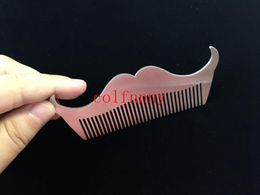 100pcs/lot Fast Shipping Engraved Your Logo Anti Static Stainless Steel Beard-shaped Comb Moulding Trim Template