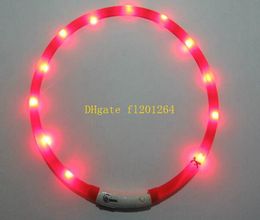 300pcs/lot Dog Collar Led Lights Adjustable USB luminous Led Dog Collar USB charging pet supplies dog falsh Light collars