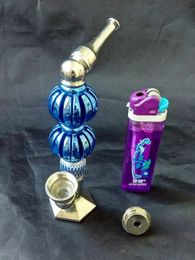 New Blue Metal Pipe ,Wholesale Glass Bongs Oil Burner Glass Pipes Water Pipes Glass Pipe Oil Rigs Smoking Free Shipping