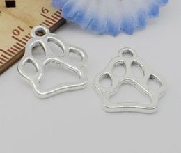 100pcs Tibetan Silver paw print Pendant Charms For Jewellery Makings Bracelet 19x17mm