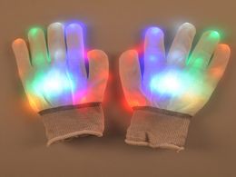 20pairs/lot Coloful LED Glove Rave light led finger light gloves light up glove For Party Favour White gloves