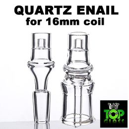 Wholesale High Quality 16mm Coil Electrical Domeless Quartz Nail Enail with 14mm/19mm.Pure Quartz Best Flavour Ever. Fast Free DHL shipping.