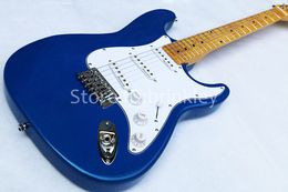 New arrive Custom guitar Ocean Blue Metallic Maple Fingerboard Black Dot Inlays guitare in stock