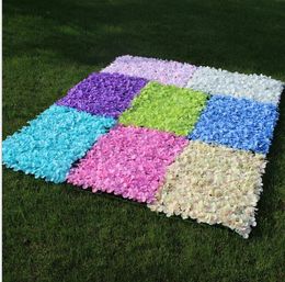 Silk hydrangea flower wall Wedding background flower panel lawn plant wall party background artificial flowers wedding decorations