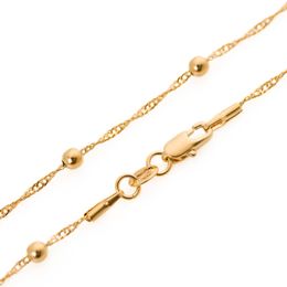 Classic personality wild water ripples bead necklace 18k gold plated fine chain wholesale Christmas gifts