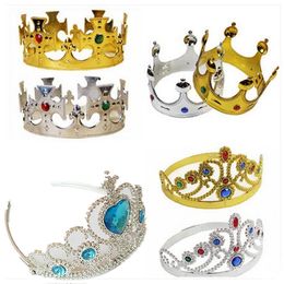 Luxury King And Queens Crown Hats Cosplay Holloween Party Birthday Princess Hats Gold Silver Crown IC649