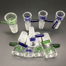 Smoking Accessories 18mm glass bowl 14mm green blue pieces bongs Colourful slide for oil rigs thick clear water pipe