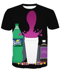 bottiglie di sprite Sconti All'ingrosso 2018 estate nuova tendenza di uomo 3D Sprite bottiglia stampa t-shirt a maniche corte