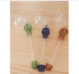 Wholesaler 14cm Glass Oil Burners Pipes Curved Glass Water Pipes Hookahs Glass Bong Water Pipes for Smoking Free Shipping