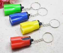 3500pcs/lot Fast Shipping Cheap Price Mini Keychain flashlight Torch Plum Flower style Key Chain keyRing Random colors