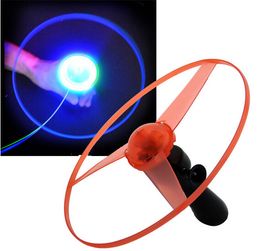 Flash PULL Luminous Flying Saucer 25cm 3pcs Led Light UFO Children Flying Toys 65g 10pcs/lot