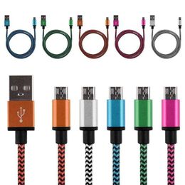 ype C USB Cable for S8 S8 Plus Unbroken Metal Connector Fabric Nylon Braid Micro USB Cable Lead charger Cord V8 For Samsung S7/6/5 1M 2M 3M