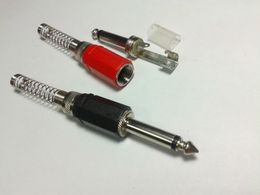20PCS 6.35mm 1/4 Mono male plug Spring Design Jack Audio Soldering connector