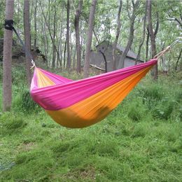 Portable Nylon Single Person Hammock 230*90cm Parachute Parachute Fabric Hammock For Travel Hiking Backpacking Camping Hammock