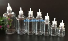 PET Dropper Oil Needle Bottle 5ml 10ml 15ml 20ml 30ml 50ml 100ml Empty Bottle with Colourful ChildProof Cap and long Thin Tip