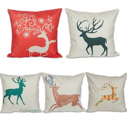 Père David's Deer Pillow Cover Classical Xms Gift Merry Christmas Gift Reindeer Printing Pillow Case Home Decoration Cushion Covers