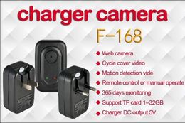 -Spy Camera Carregador de 4GB 8GB UE US Plug In AC Adapter Hidden Camera HD Mini Câmeras Gravação Cycle carregador de parede Gravação de Vídeo F-168