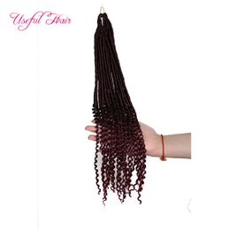 bulks 22" goddess faux locs brown,bug goddess locs hair 120g half straight,curly synthetic hair extensions crochet braiding hair for women