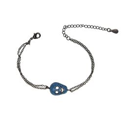 design cool girlfriend gift customized rose cute african cz turquoise black skull double link chain bracelets