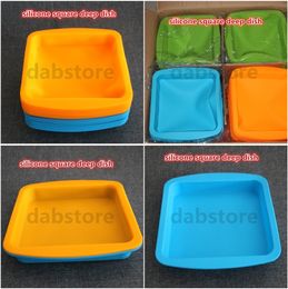 Wholesale Factory Price Silicone Square Deep Dish Round Pan 8.5" Nonstick silicone container concentrate Oil BHO free shipping