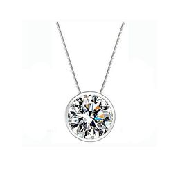 New Cubic Zirconia stone Pendant necklace women Multi color Necklace Circular Pendant Necklace For Ladies Fashion jewelry