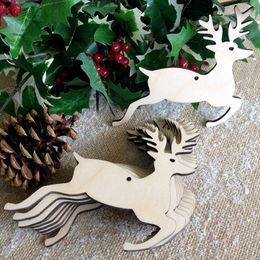 10-Pack wood christmas ornaments christmas decorations christmas decor ball deer snowman angel tree for Xmas tree, festive pary decoration