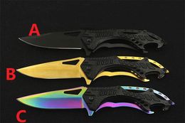 3styles top grade folding knife pocket knife camping knife outdoor gear coolest knives aliminum handle Colour box+nylon bag wholesale price