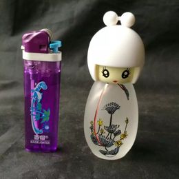 Cartoon dolls alcohol lamps, Wholesale Glass Bongs, Glass Water Pipe, Hookah, Smoking Accessories,