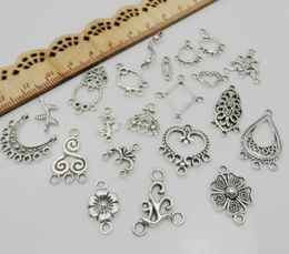 220pcs Mixed Tibetan Silver Connectors charms Pendant For Bracelet Jewelry Making