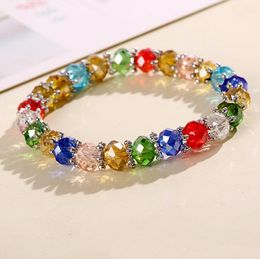 Fashion Korea Style Strands Unique Jewellery Rainbow Charm Bracelet Crystal Candy Female Bracelets Bangles For Girl Gift