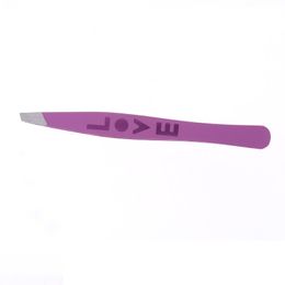 Wholesale Hollow LOVE Cosmetic Eyebrow Clip Oblique Stainless Steel Eyebrow Tweezers Cute Eye Brow Makeup Tools