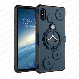 100PCS Luxury Gear PC TPU Armor Hybrid Case Cover with Stander for iPhone X 6 6s 7 8 Plus No Package