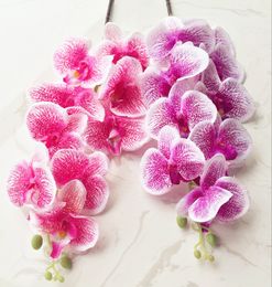 Silk Pink/Purple Orchid Fake Phalaenopsis Leopard Butterfly Moth Orchids for Wedding Centrepieces Artificial Decorative Flowers