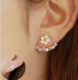 12pair/lot Flower Crystals Stud Earrings for Women Fashion Jewellery Earrings female Ear