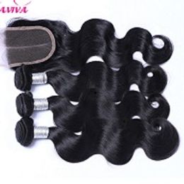 Brazilian Body Wave Malaysian Peruvian Indian Virgin Human Hair Wet Wavy Cambodian Hair Extensions Weave Bundles with 4*4 lace closure