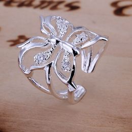 Free shipping Wholesale 925 Sterling Silver Plated Fashion women Rings Jewellery For Gifts R035